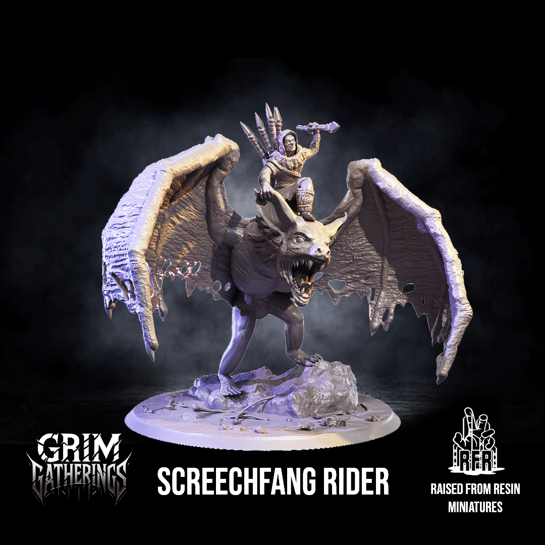 Screechfang Rider - Tabletop miniatures (Pre-Supported)